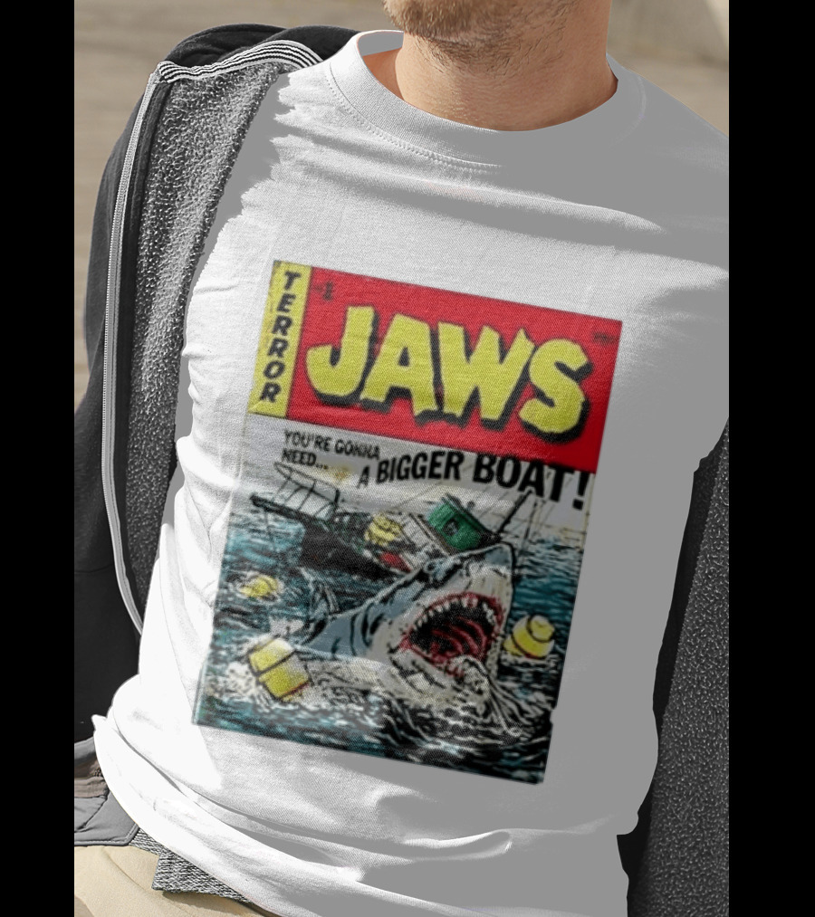Terror Jaws Comic Cover You're Gonna Need A Bigger Boat T-Shirt