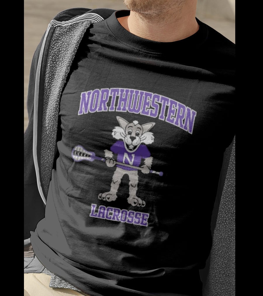 Northwestern Wildcats Willie Mascot Lacrosse T-Shirt
