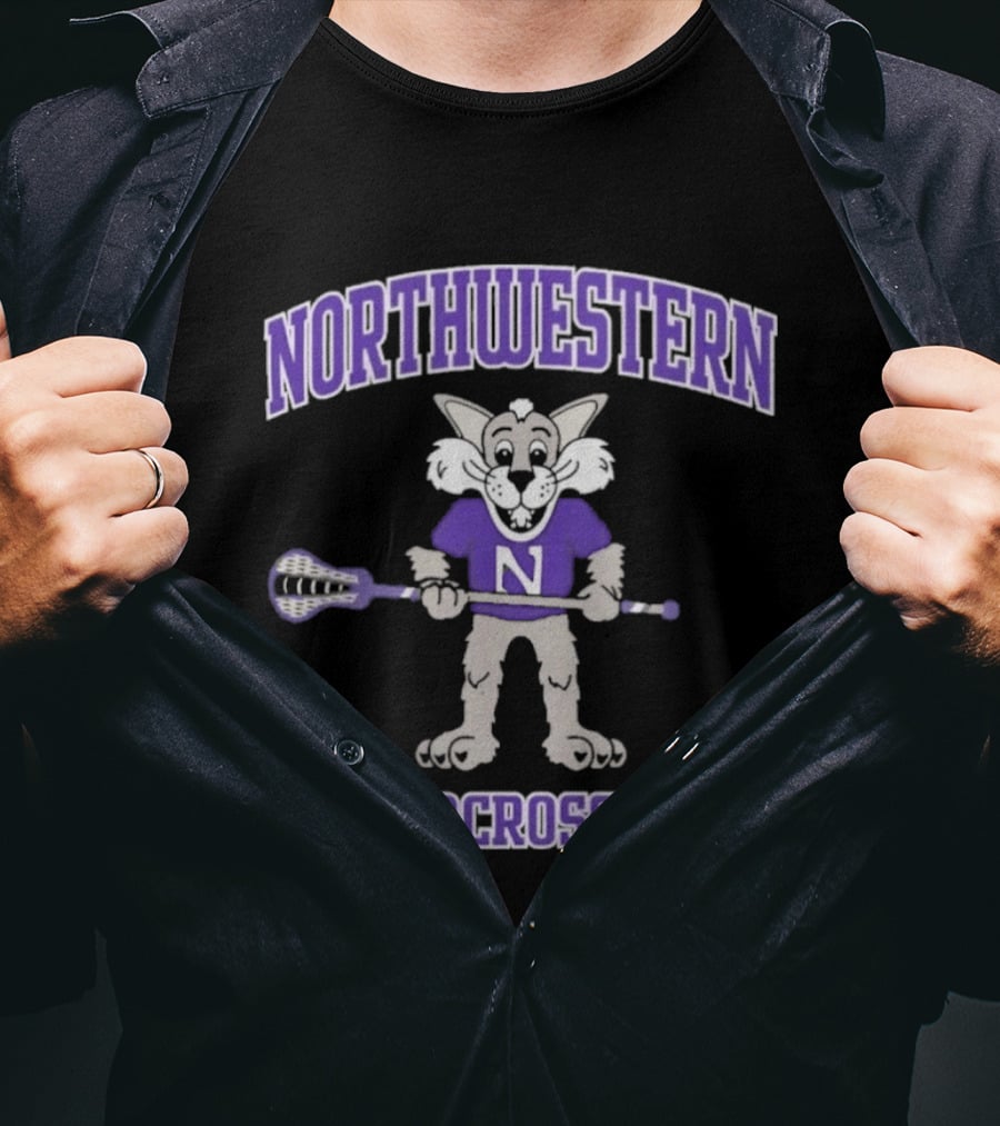 Northwestern Wildcats Willie Mascot Lacrosse T-Shirt