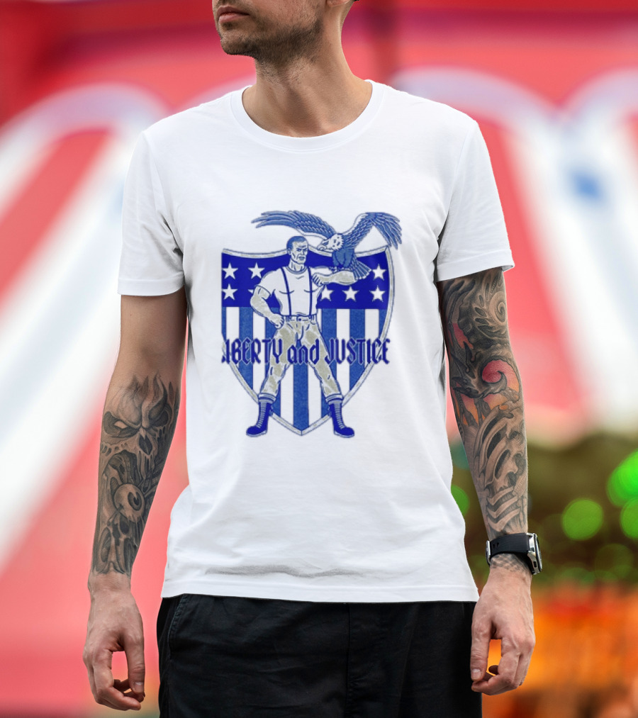 Liberty And Justice Eagle Shield Patriotic T-Shirt