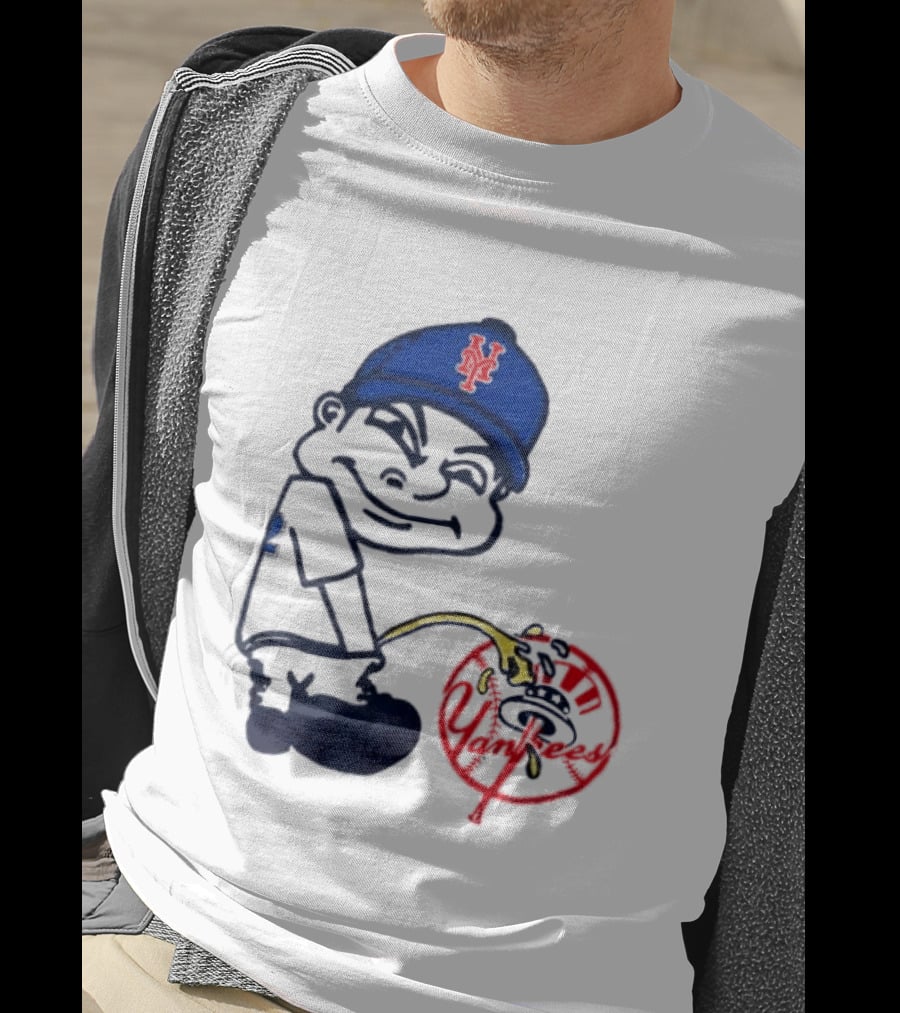New York Mets Fans Rivalry Yankees Humorous Cartoon T-Shirt