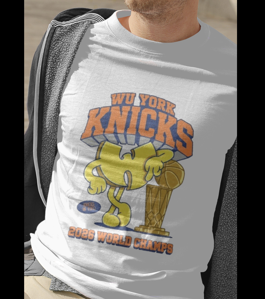 Wu York Knicks 2026 World Champs Knicks In Five Basketball Trophy T-Shirt