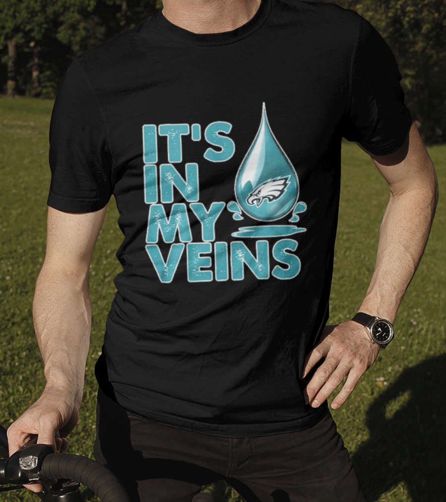 Philadelphia Eagles It's In My Veins Dripping Logo Fan Pride T-Shirt