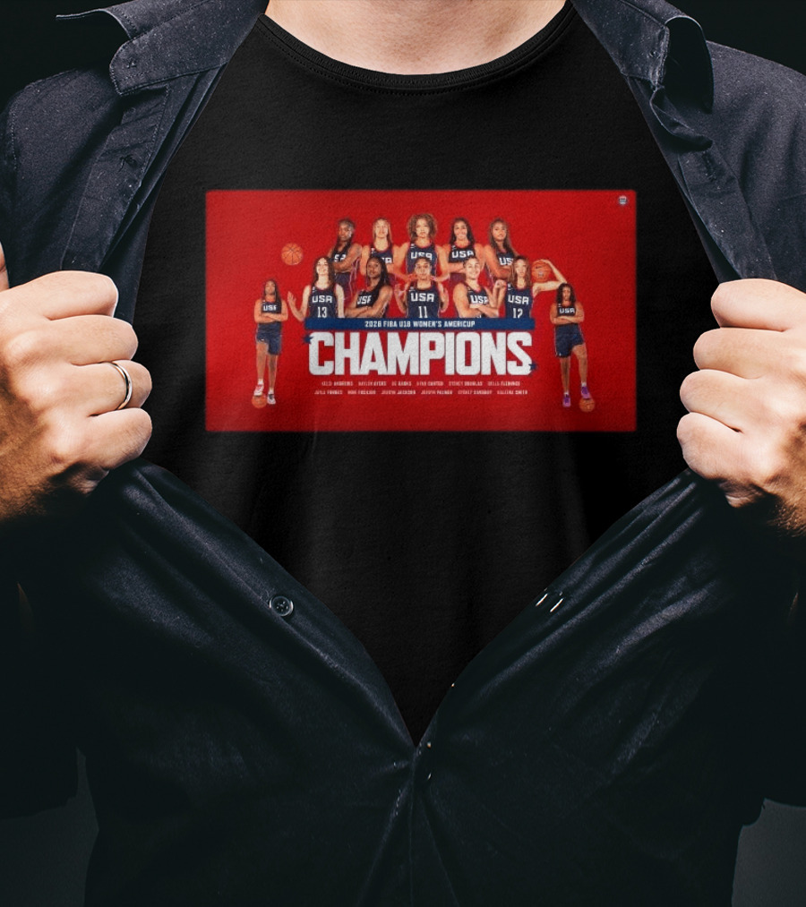 2026 FIBA U18 Women's AmeriCup Champions USA Victory Over Canada 90 72 For 12th Gold T-Shirt