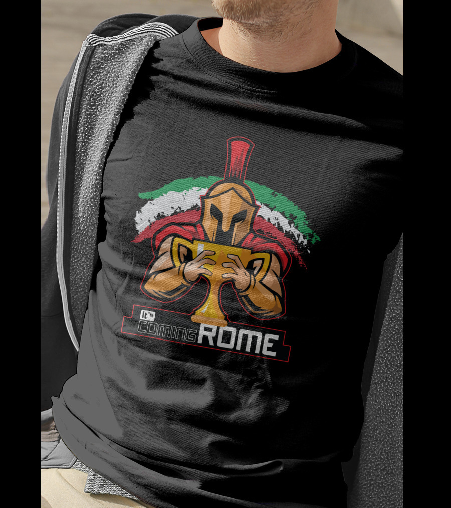 It's Coming Rome Italia Trojan Warrior Holding Trophy T-Shirt