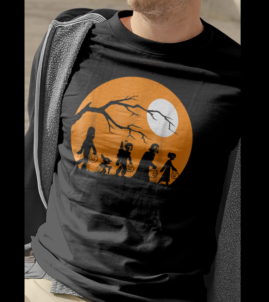 Shop Halloween Online Trick Or Treat Sci-Fi Silhouettes Moon T-Shirt