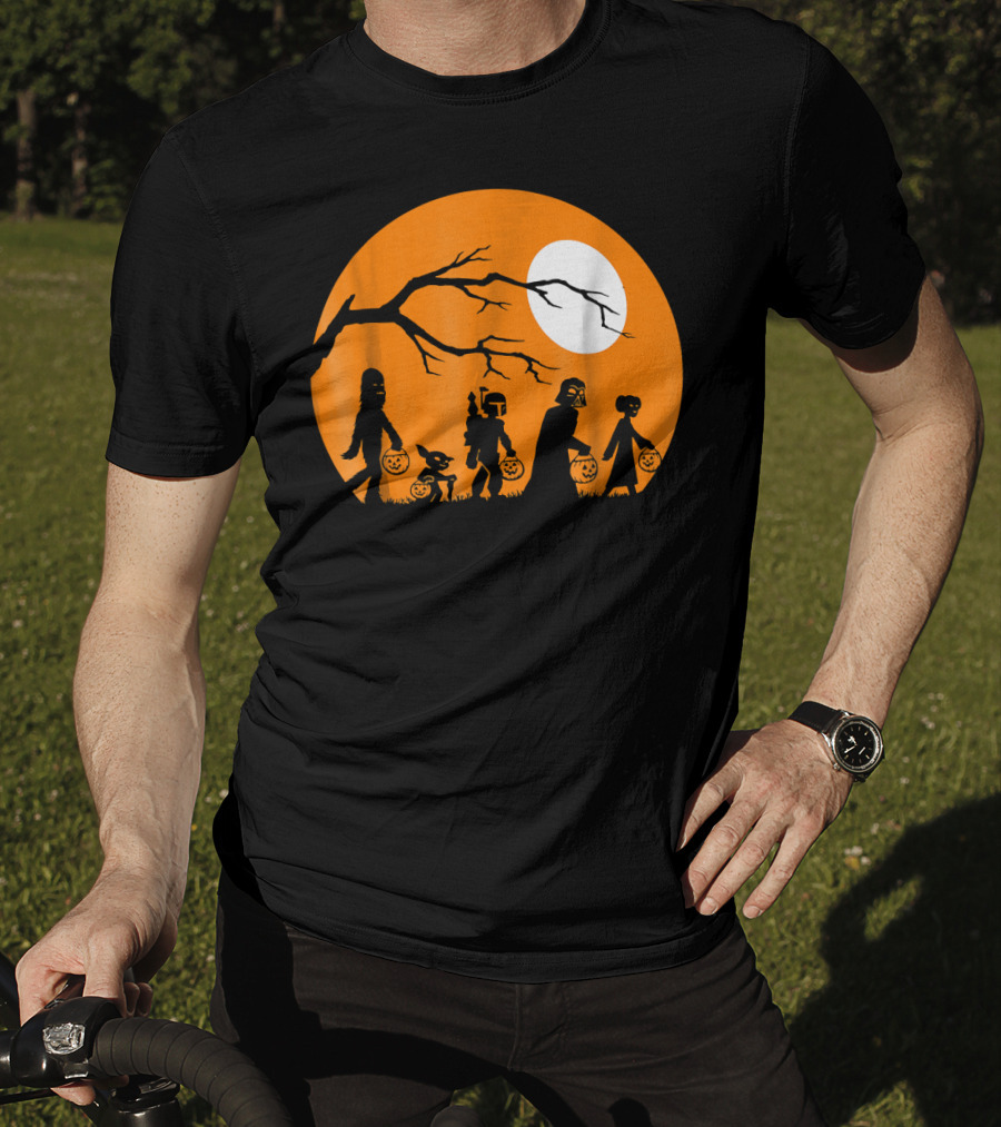 Shop Halloween Online Trick Or Treat Sci-Fi Silhouettes Moon T-Shirt