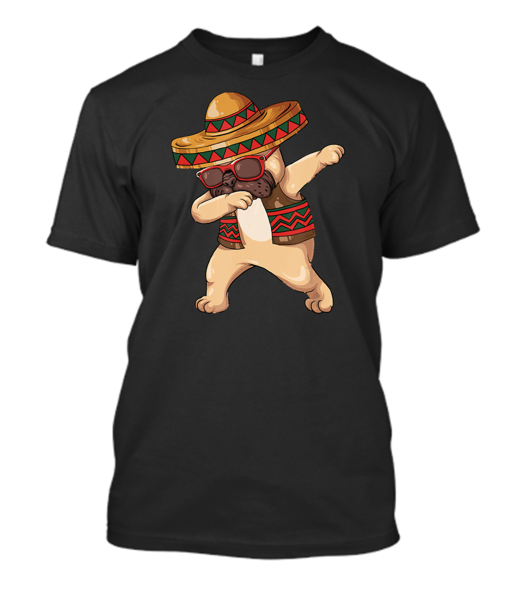 Cinco De Mayo Fiesta Dabbing Pug Dog Dab Boys Celebrating T-Shirt