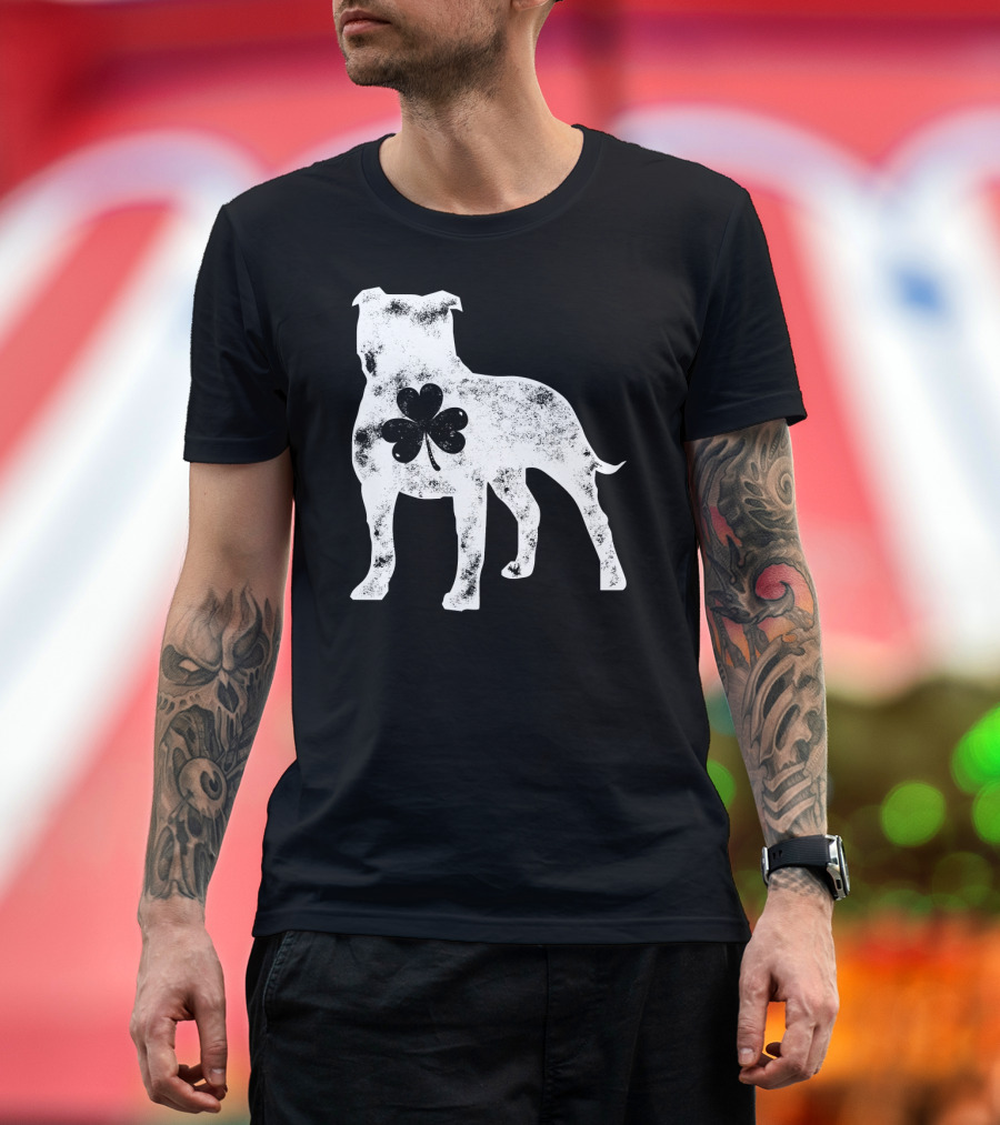 Pit Bull Shamrock St Patricks Day Dog Lover Men T-Shirt