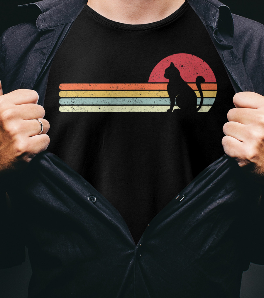 Cat Style Retro Sunset T-Shirt