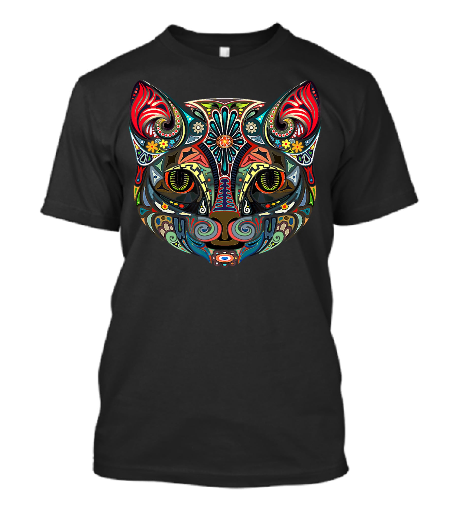 Awsome Cat Lovely Cat Intricate Vibrant Cat Face T-Shirt