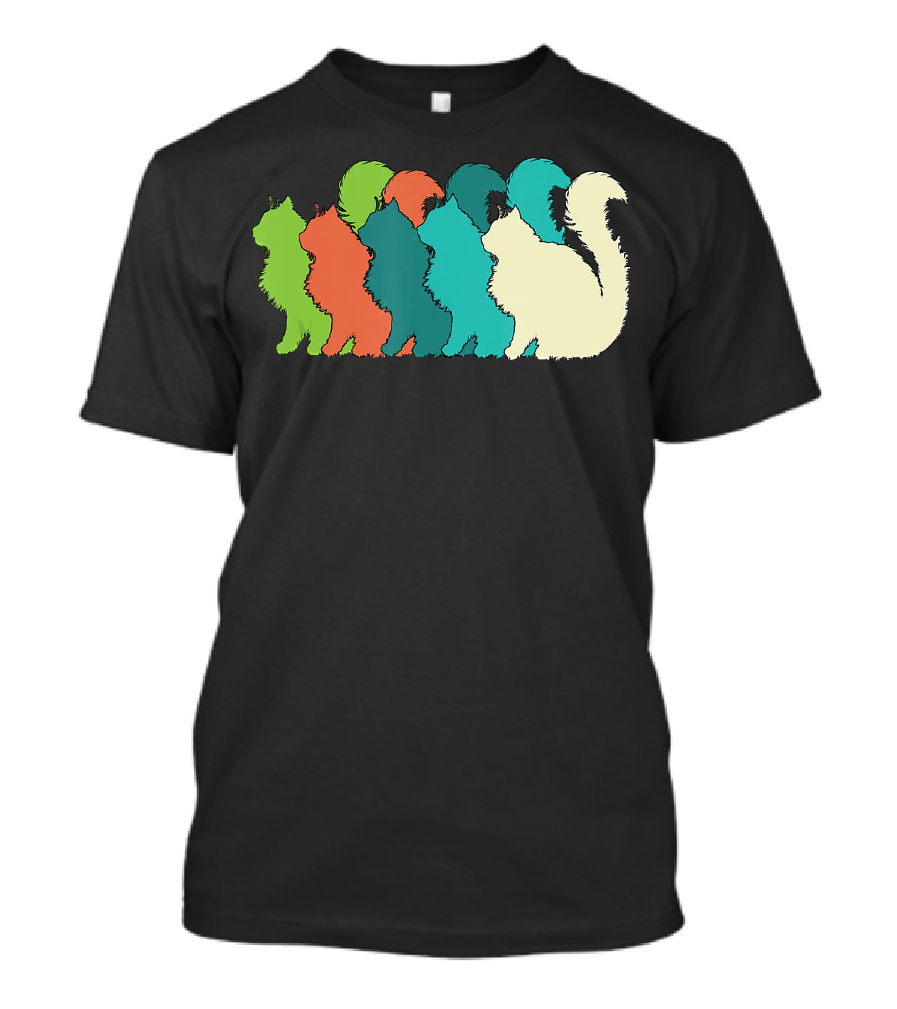 Cat Silhouettes For The Love Of Cats Womens Girls Cat Lover T-Shirt