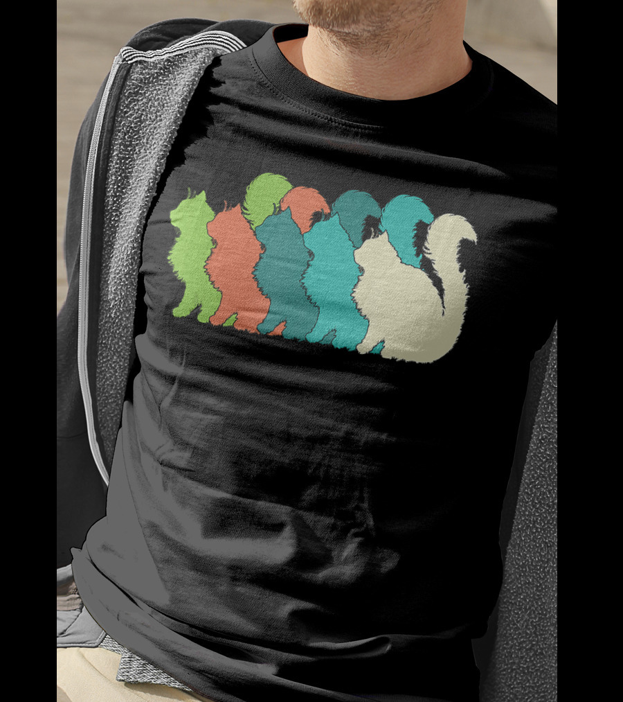 Cat Silhouettes For The Love Of Cats Womens Girls Cat Lover T-Shirt