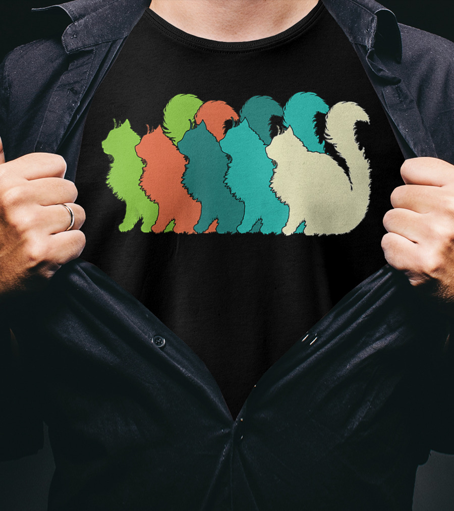 Cat Silhouettes For The Love Of Cats Womens Girls Cat Lover T-Shirt