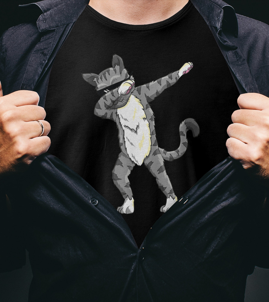Dabbing Cat Dance Funny Cat Dab T-Shirt