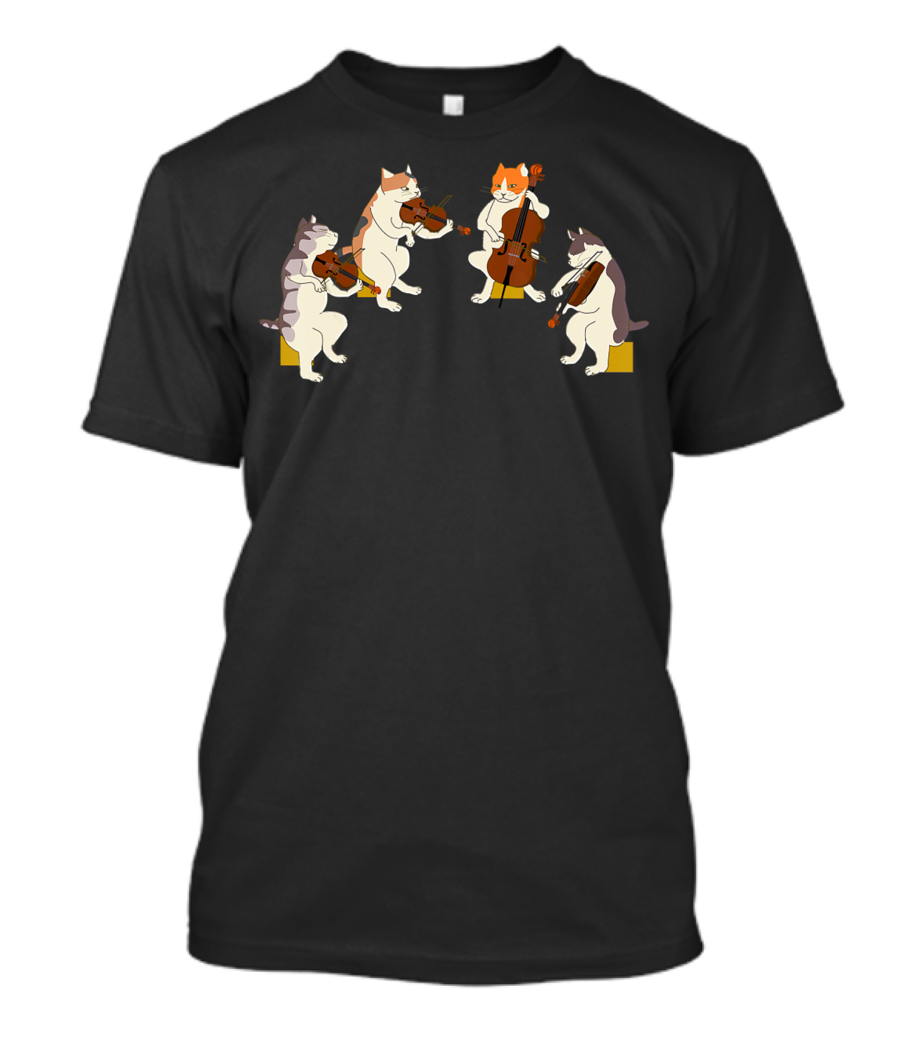 Playful Cats Orchestra Violin Cello Music Cat Lover T-Shirt