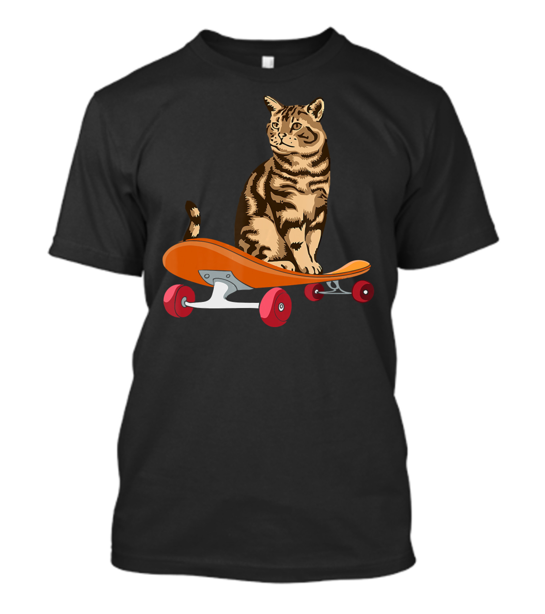 Funny Cat Skateboarding Animal Lover T-Shirt