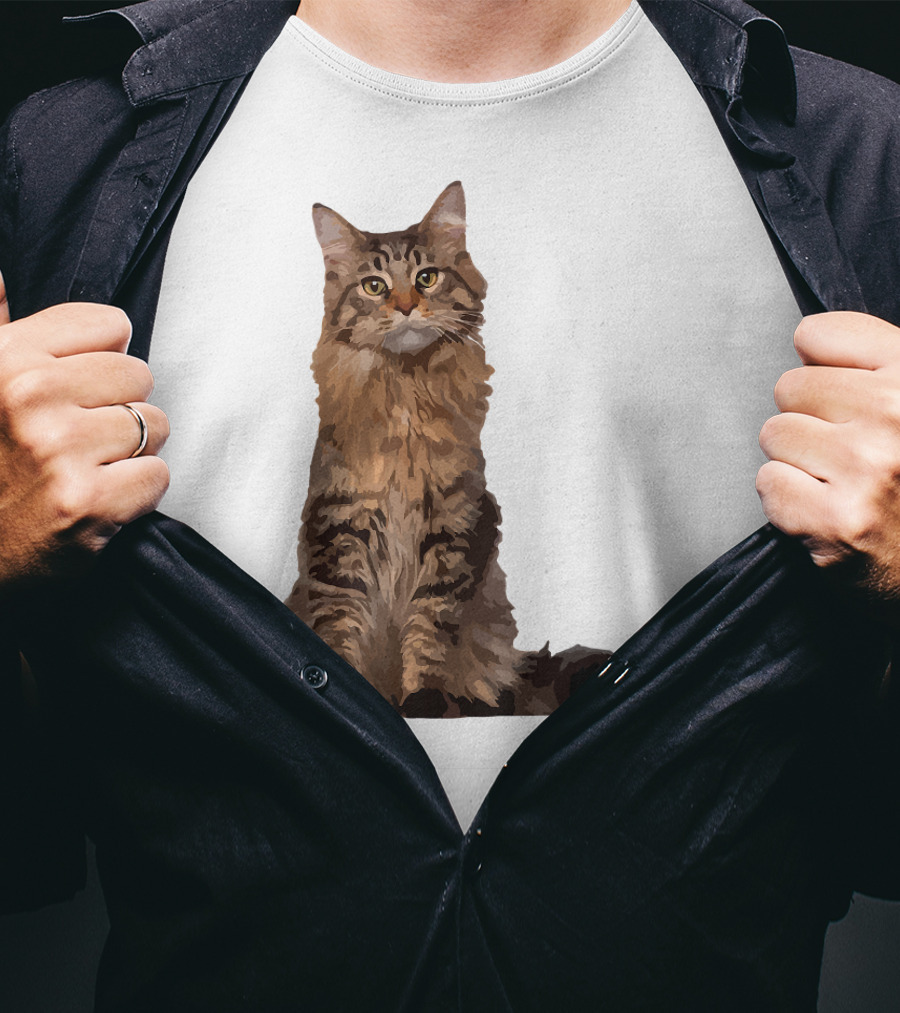 Maine Coon Cat Maine Coon Body Realistic Feline T-Shirt