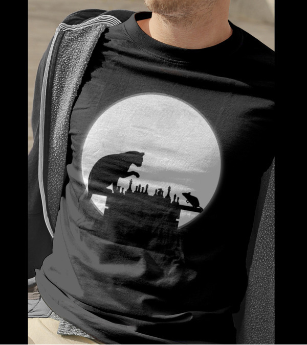 The Chess Match Of Cat And Mouse Under The Full Moon T-Shirt