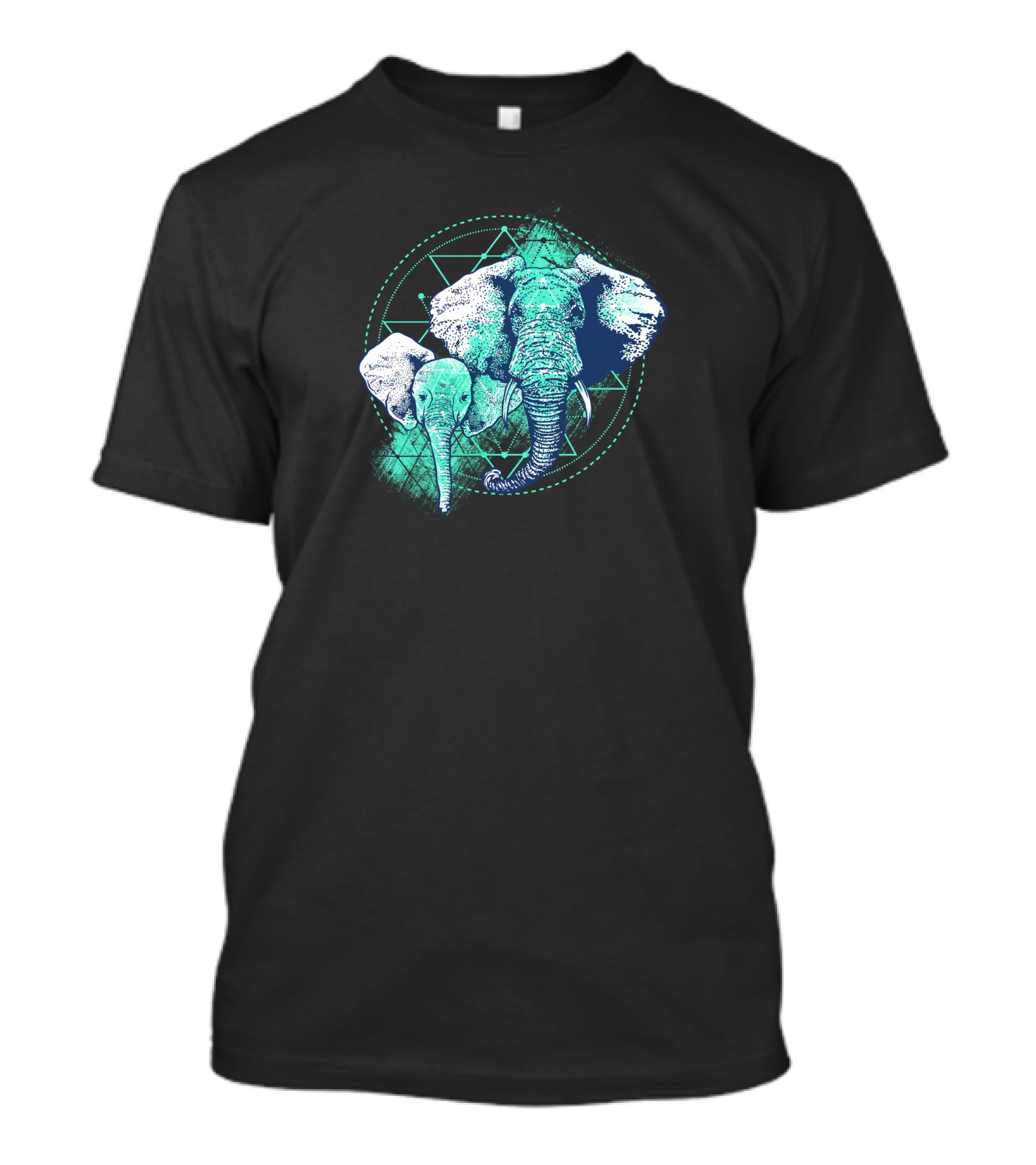 Magic Elephant Geometric Triangles T-Shirt