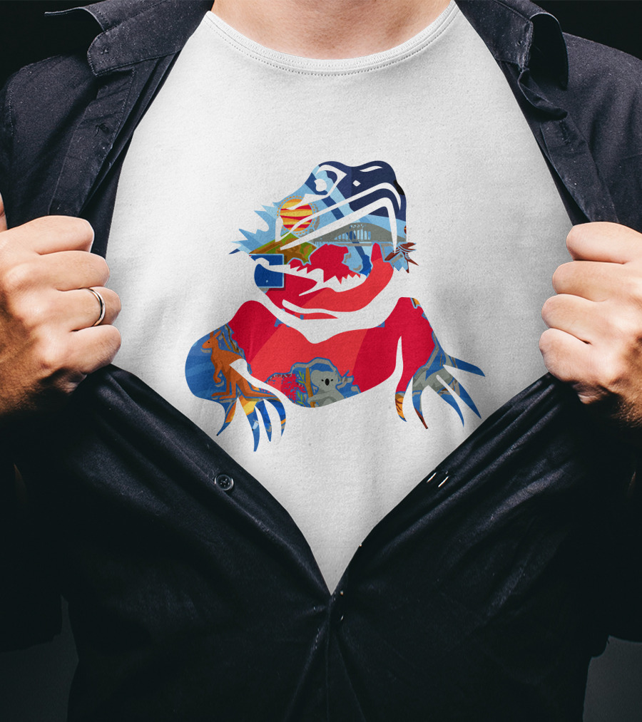 Australia Bearded Dragon Koala Sydney Opera House Beach Sunset Landscape T-Shirt