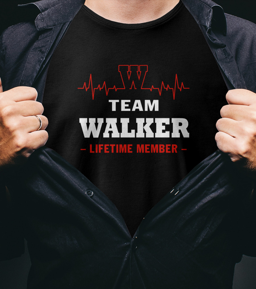 Team Walker Lifetime Member Heartbeat W T-Shirt