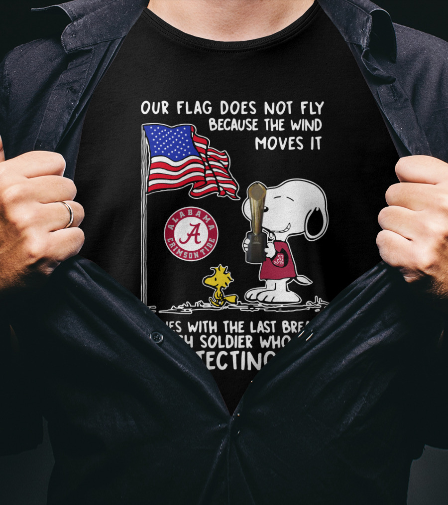 Alabama Crimson Tide Snoopy Woodstock Flag Tribute Soldier Sacrifice T-Shirt