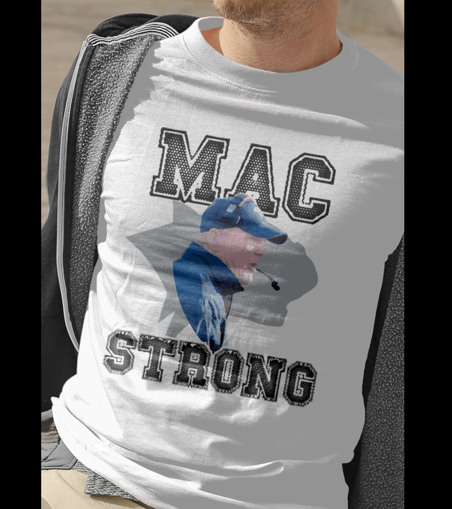 Mac Strong Coach Headset Sports Theme With Bold Text And Face Profile T-Shirt