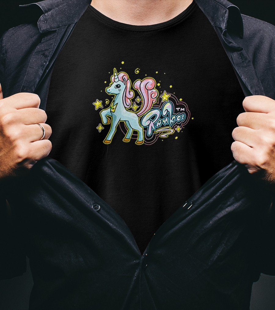 Ranboofashion Unicorn With Stars And Pastel Colors T-Shirt