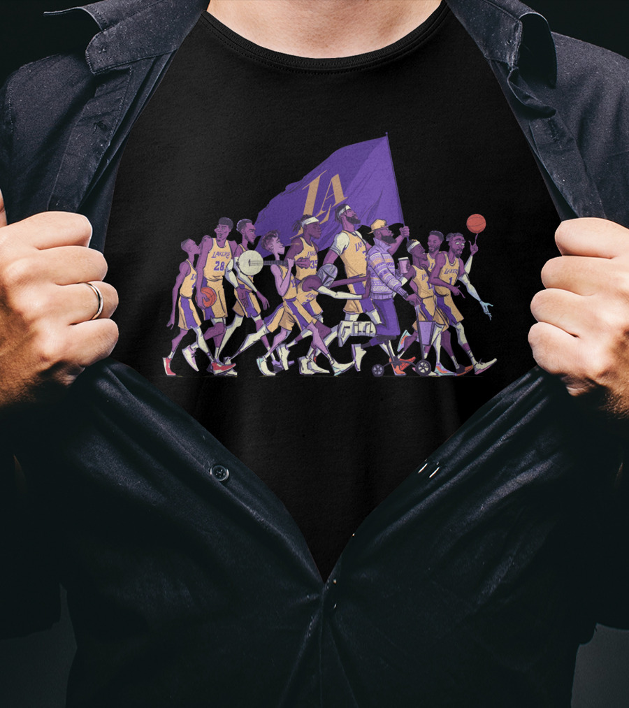 Jack Perkins Rolling Into Monday LA Basketball Team March With Flag T-Shirt