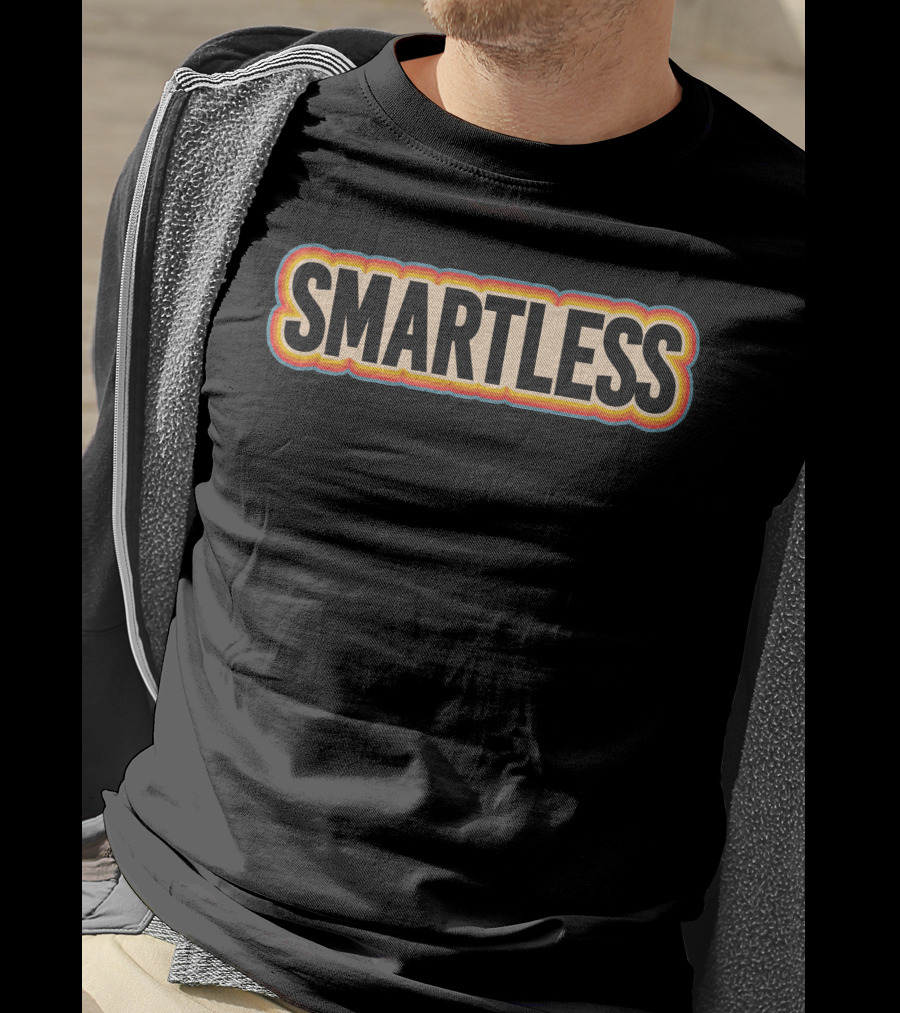 Smartless Bold Text With Rainbow Outline T-Shirt