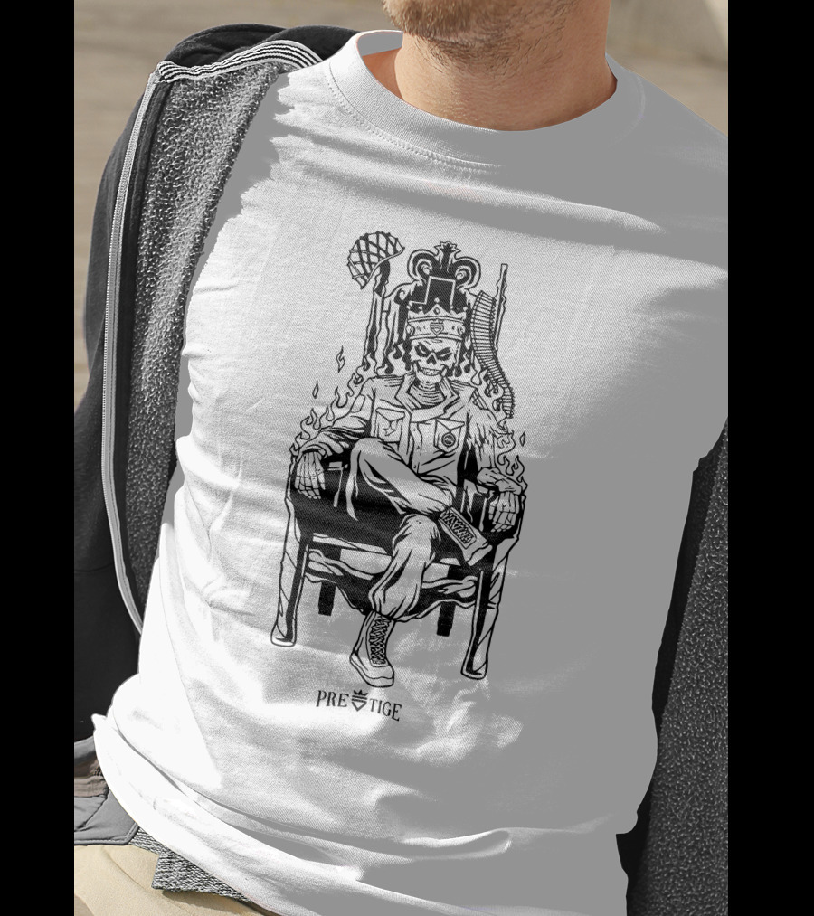 Rnl Scump Prestige Skull King On Throne T-Shirt