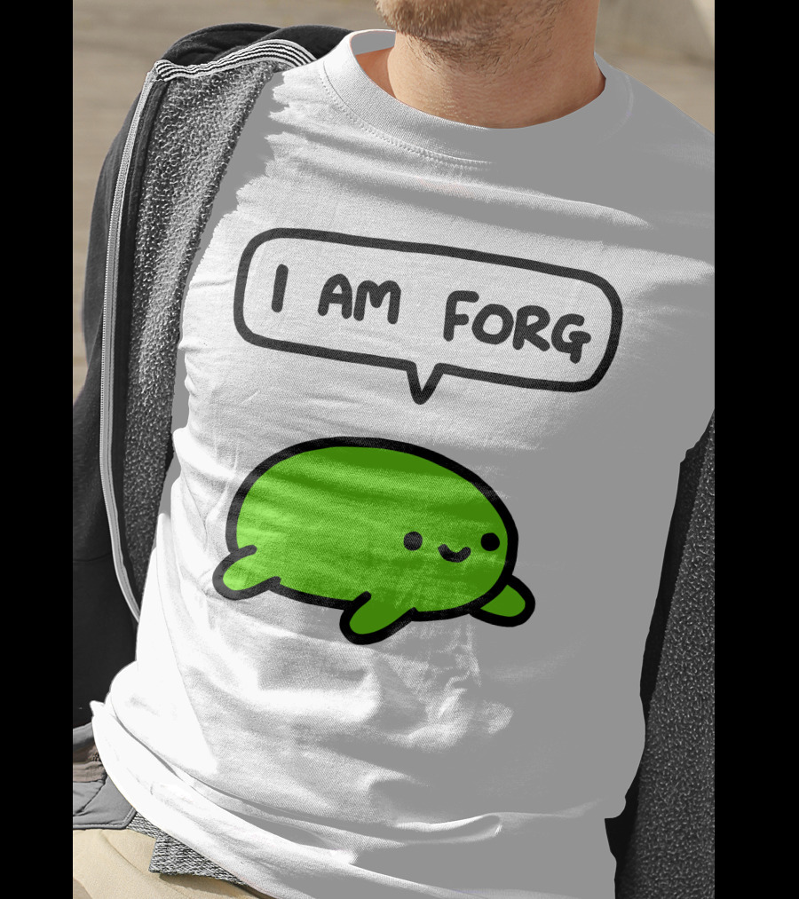 I Am Forg Green Cartoon Character Speech Bubble T-Shirt