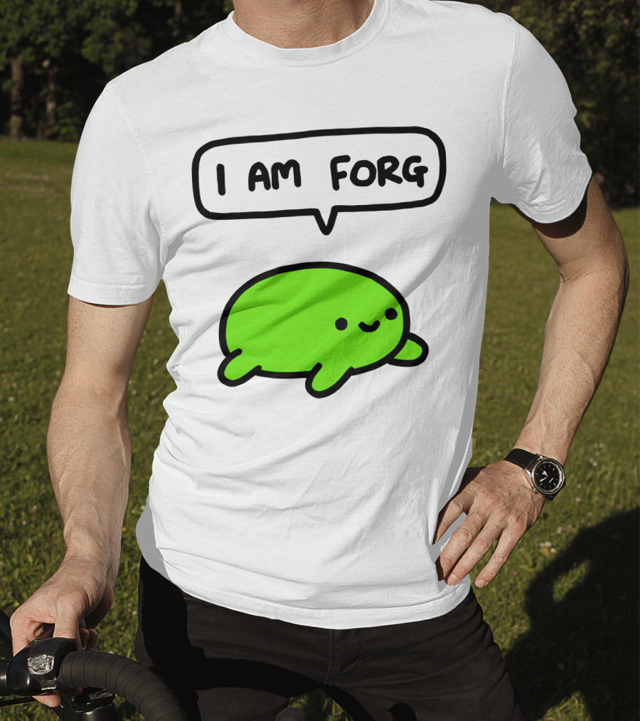 I Am Forg Green Cartoon Character Speech Bubble T-Shirt
