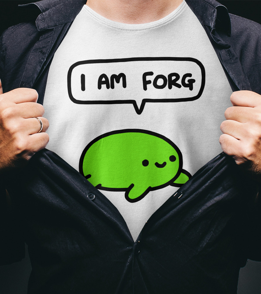 I Am Forg Green Cartoon Character Speech Bubble T-Shirt