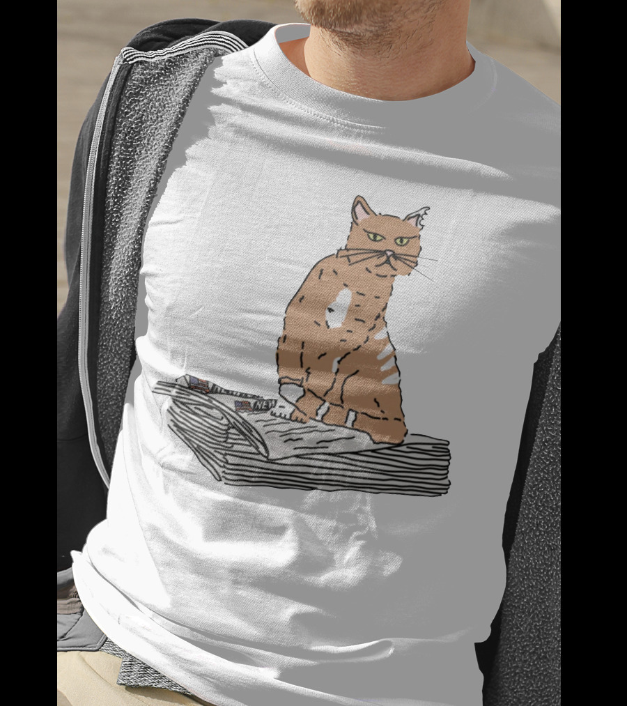 New York Post Cat On Newspaper Stack T-Shirt