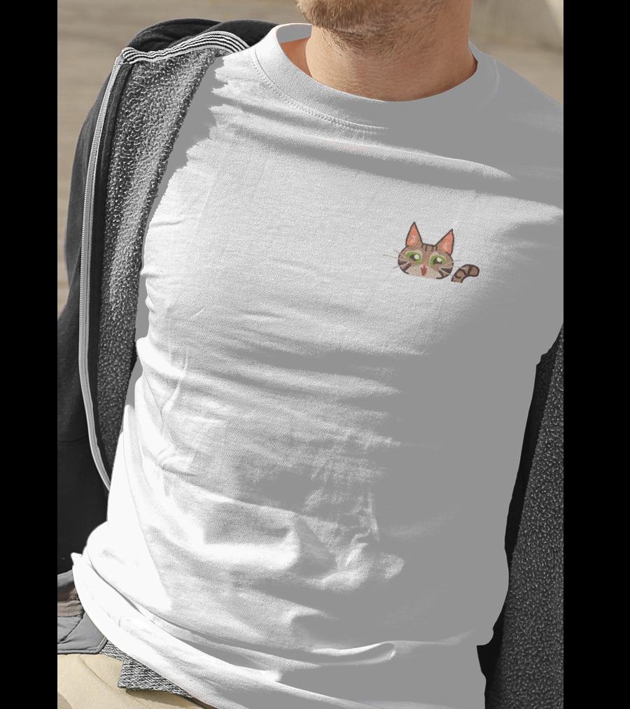 Pocket Maui Cat Peeking Out T-Shirt