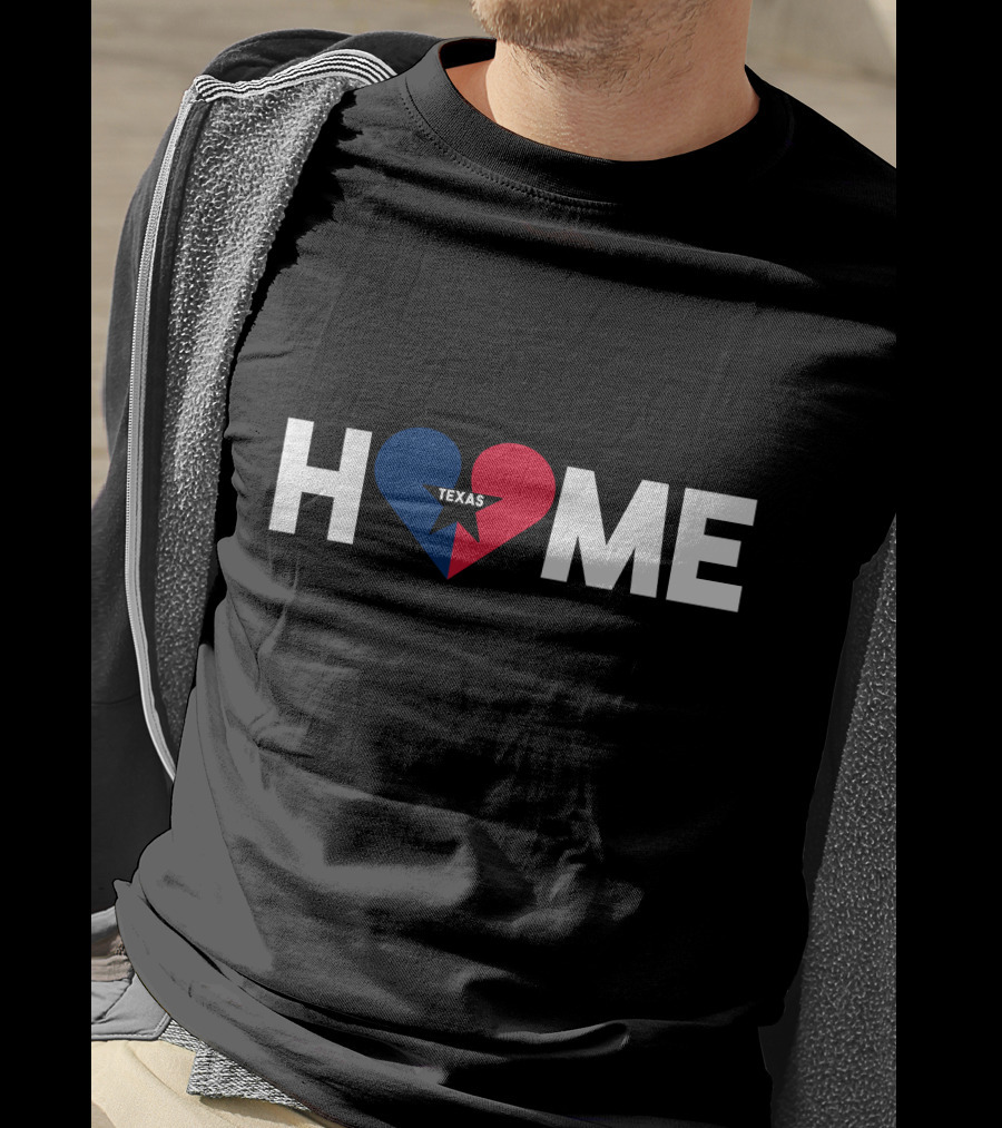 ANC Texas Home I Love Texas Its My Home Distressed Texas Home State Heart T-Shirt