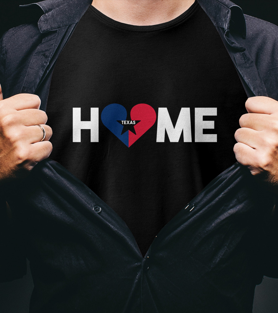 ANC Texas Home I Love Texas Its My Home Distressed Texas Home State Heart T-Shirt