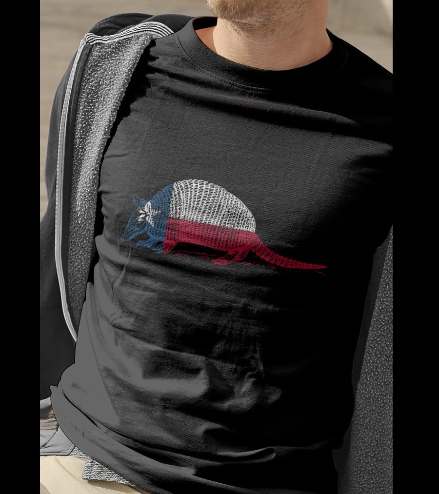 Armadillo Texas Flag Colors Texan Pride Armadillo T-Shirt
