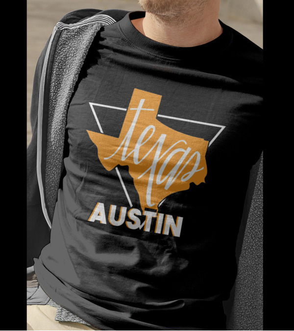 Texas Map Austin Vintage Triangle T-Shirt