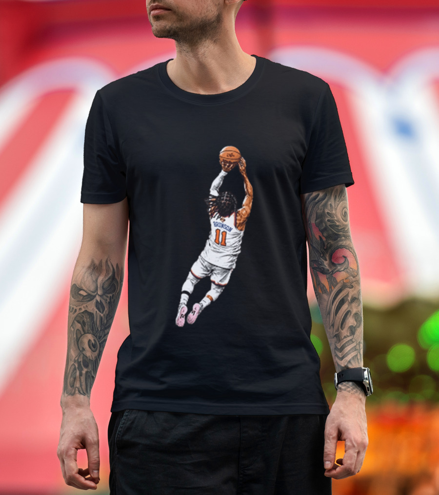 Jalen Brunson Dunking Action New York Knicks Basketball 11 Jersey T-Shirt