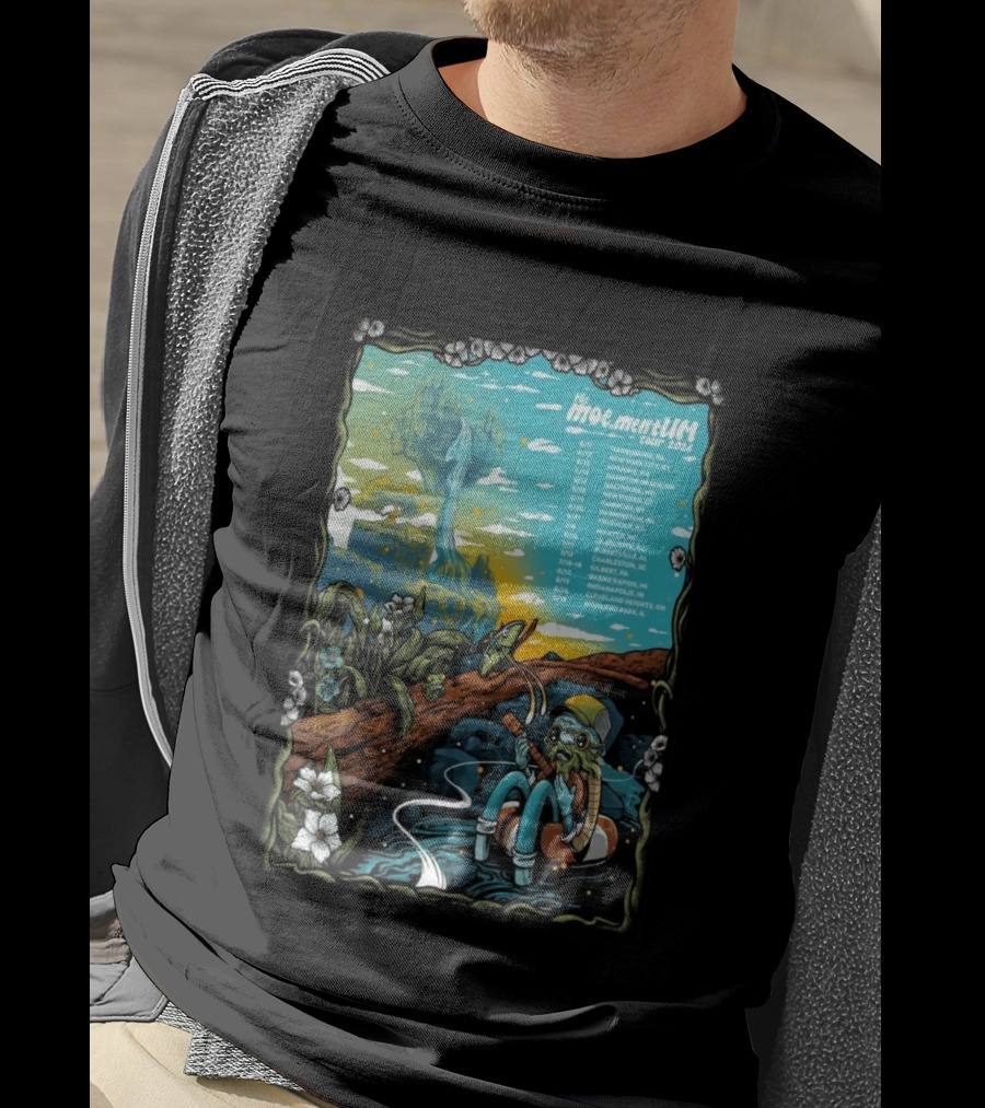 Moe.mentum Tour 2026 Dates With Surreal Nature Imagery And Character In Chill Scene T-Shirt
