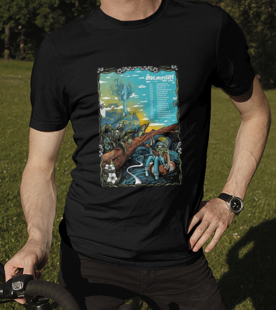 Moe.mentum Tour 2026 Dates With Surreal Nature Imagery And Character In Chill Scene T-Shirt