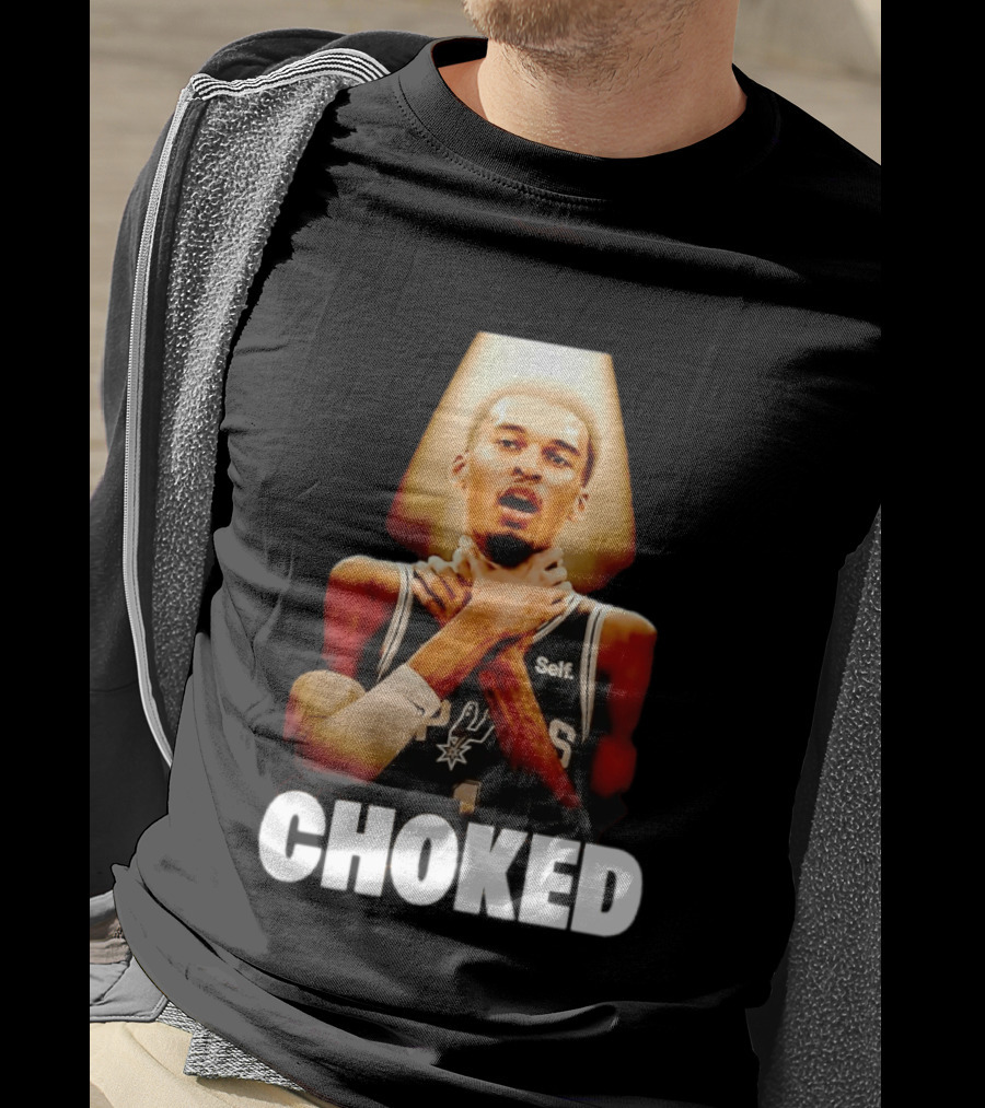 San Antonio Spurs Victor Wembanyama Choked Basketball Meme T-Shirt