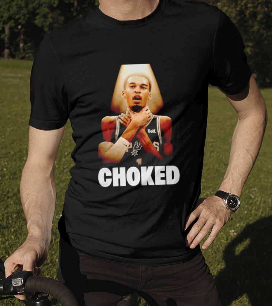 San Antonio Spurs Victor Wembanyama Choked Basketball Meme T-Shirt