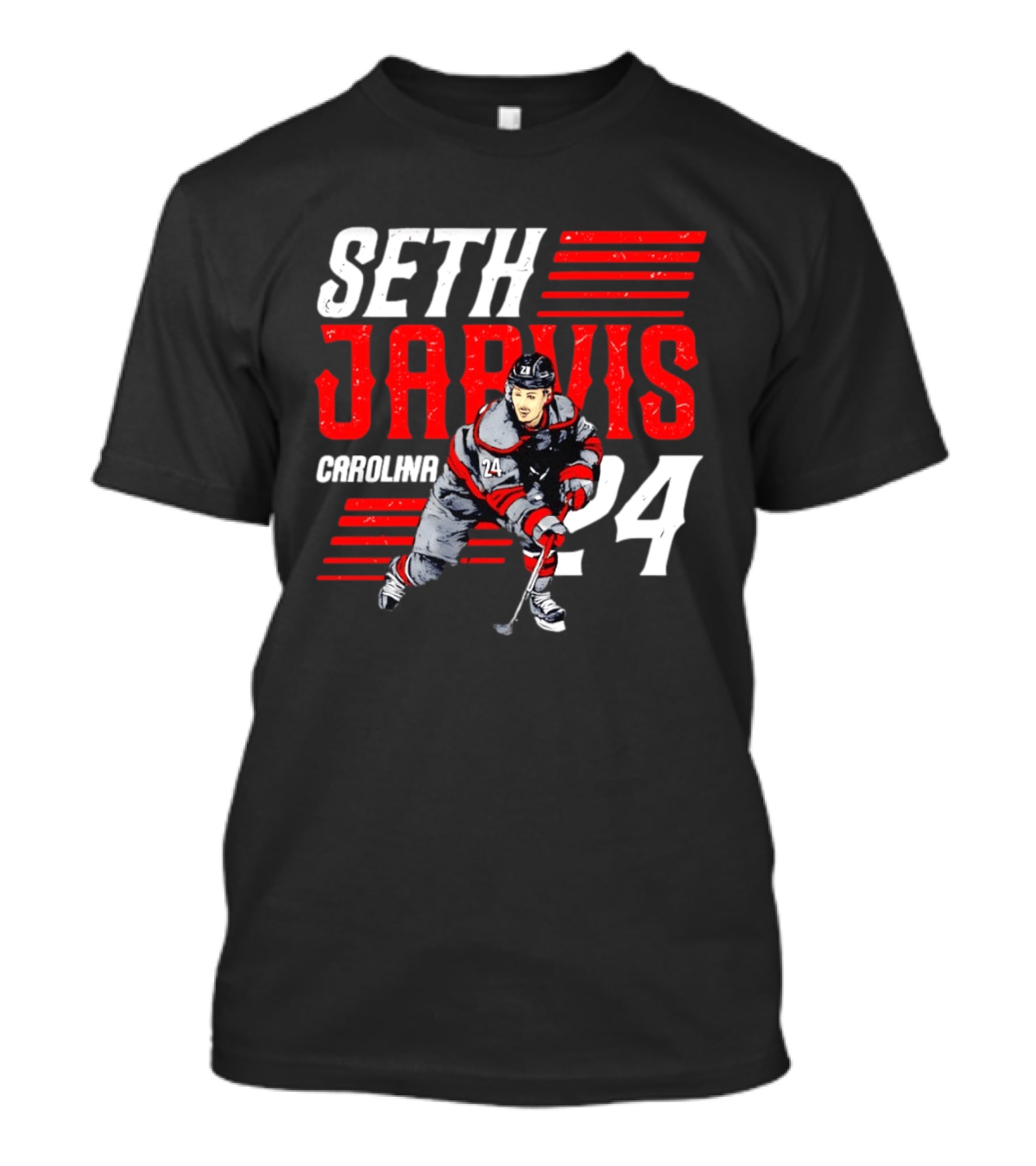 Seth Jarvis 24 Carolina Hurricanes Hockey Player T-Shirt