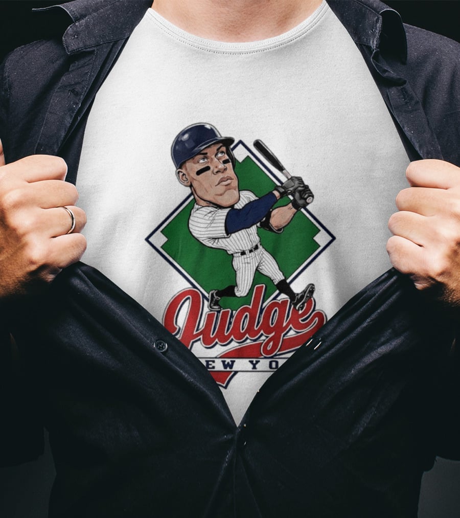 Judge New York Yankees Slugger Caricature Swing T-Shirt