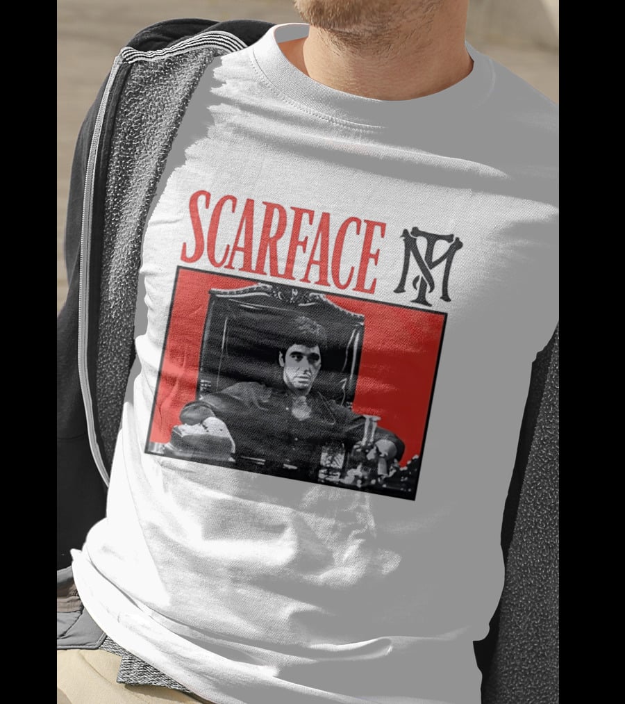 Scarface Tony Montana Al Pacino Iconic Scene Red T-Shirt