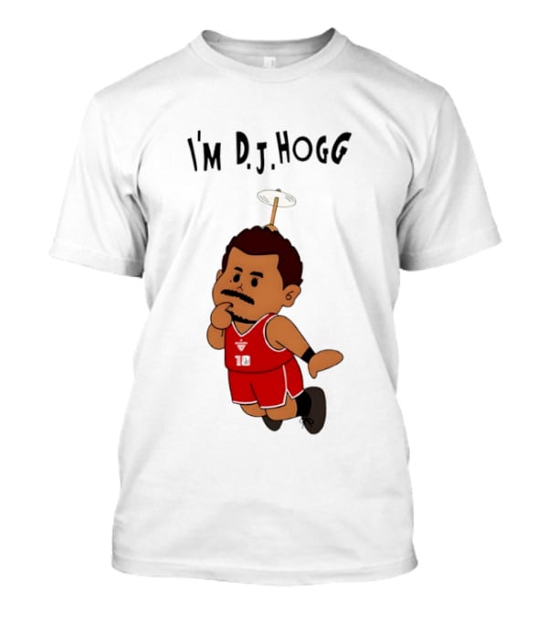 I'm DJ Hogg Basketball Player Red Uniform Cartoon T-Shirt